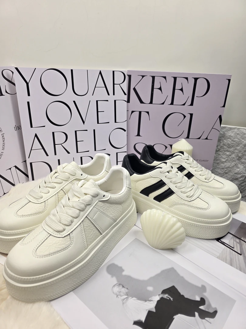 小众厚底深口低跟时尚休闲鞋小白鞋休闲百搭韩版板鞋