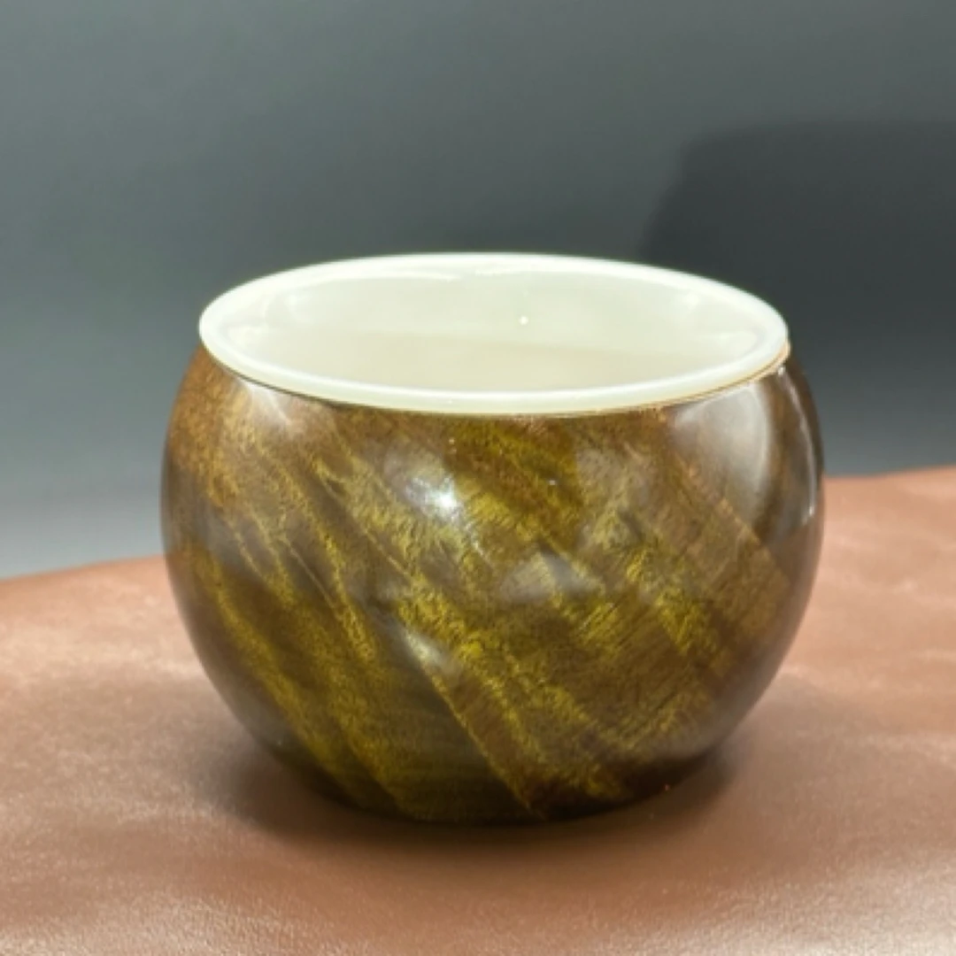 乌木金丝楠茶杯（水波纹）