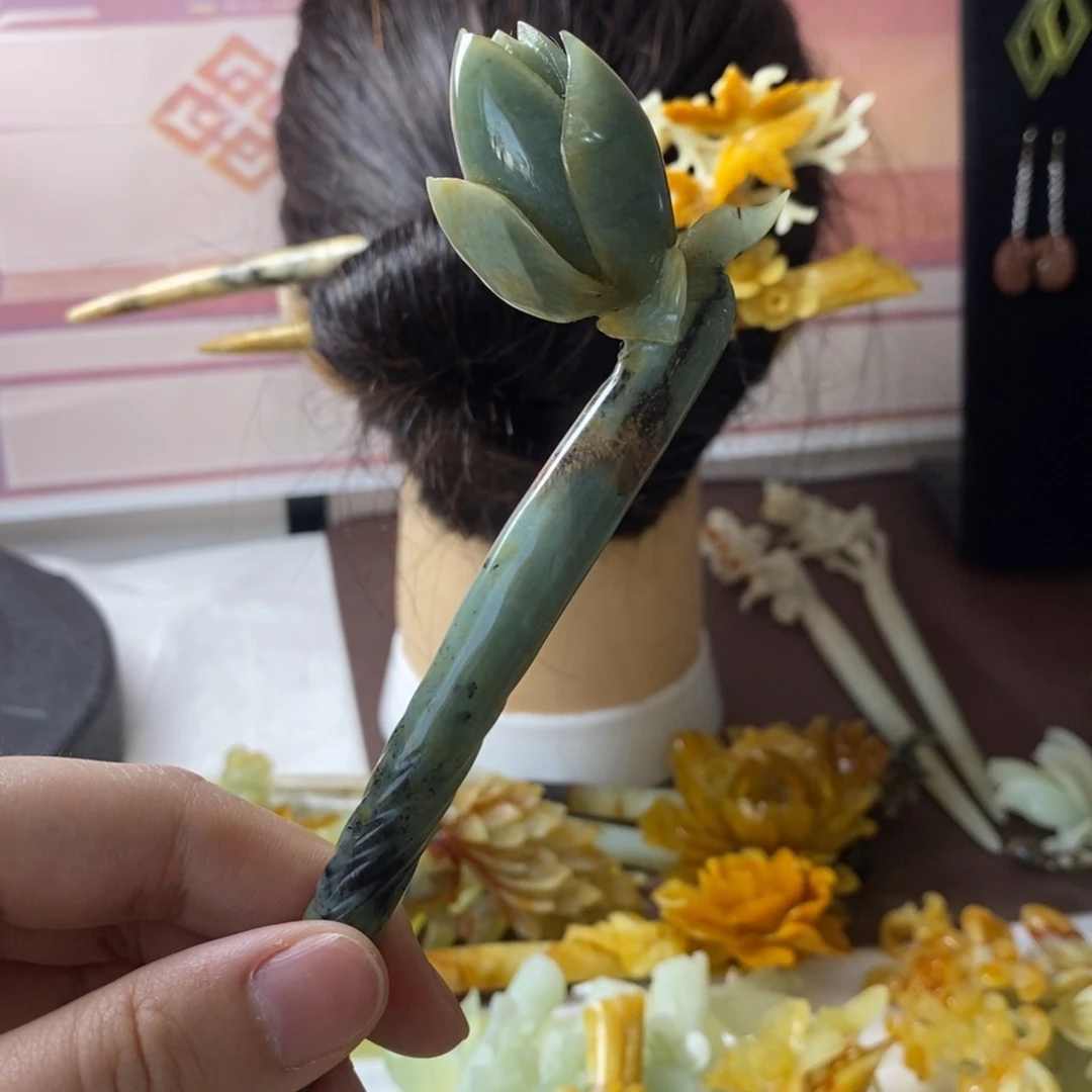 【闪购商品】蛇纹石玉合金发饰