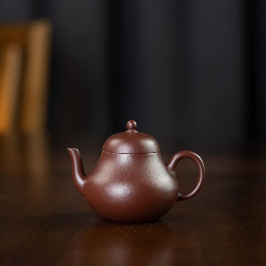 【均瀚堂】梨形 观己 全手紫朱泥125cc 家用紫砂壶