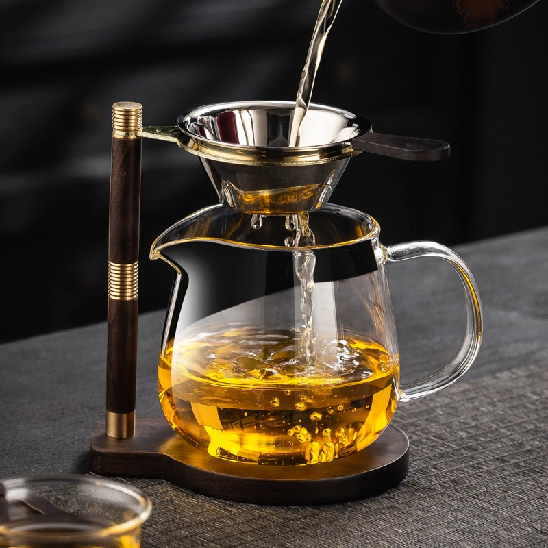 懒人泡茶支架玻璃公道杯茶漏架易泡架过滤网支架功夫茶具分茶器