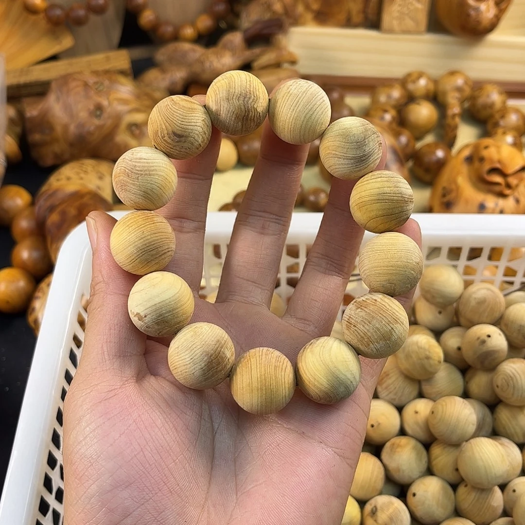 柏木（崖柏）手串/手链18鸡油黄无磨