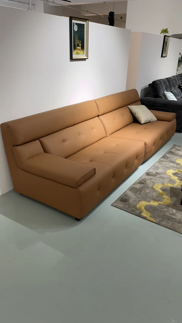 256尺寸3.1米生态真皮意式软皮艺沙发皮沙发免洗客厅三人位简约