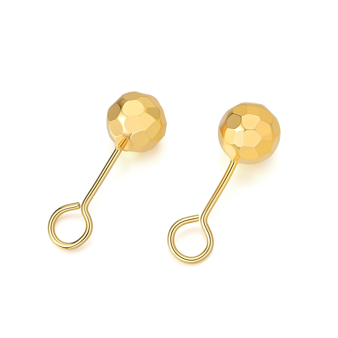 足银耳饰 7.5MM 足银999 碎冰冰球球耳钉