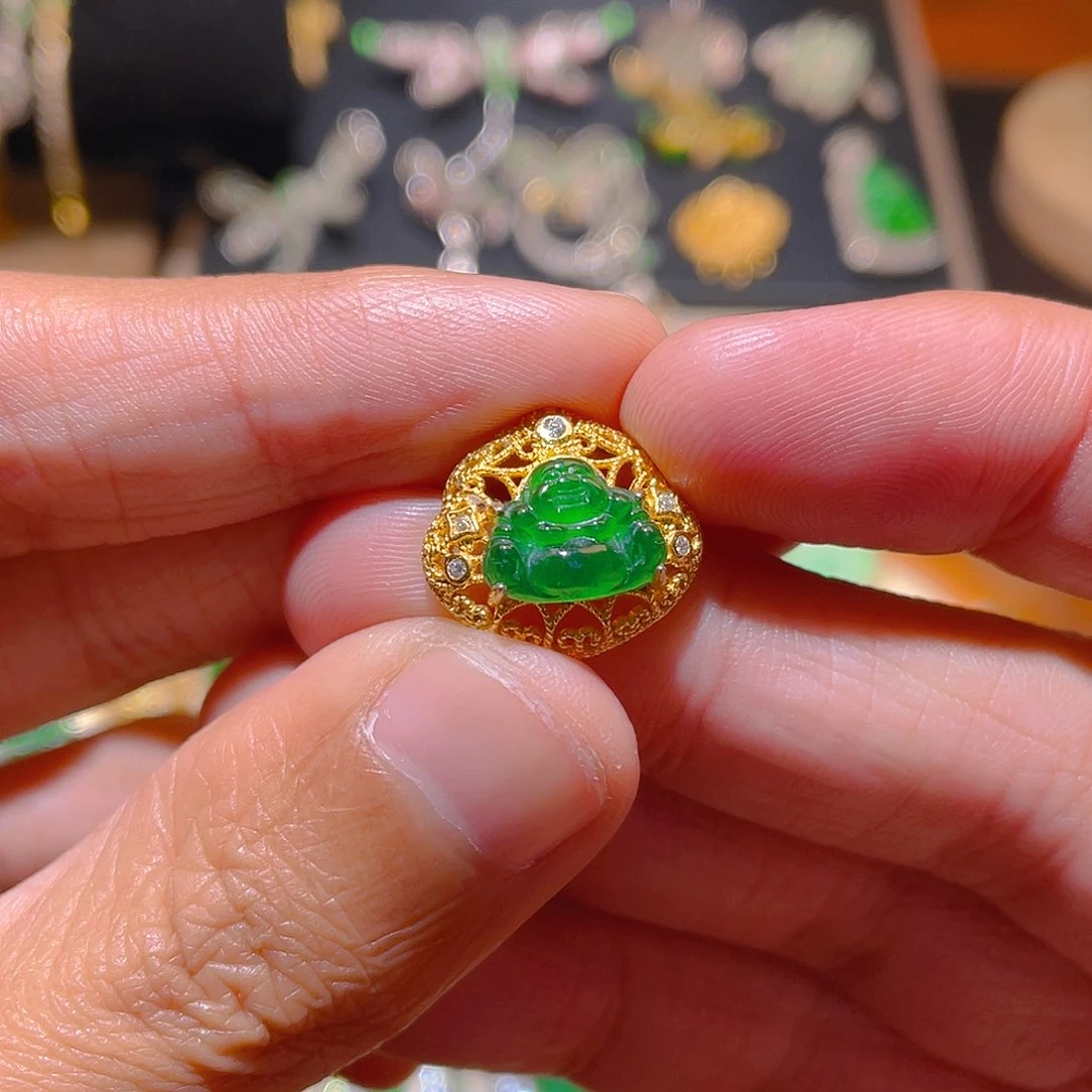 翡翠吊坠(不含链)银S925镶嵌