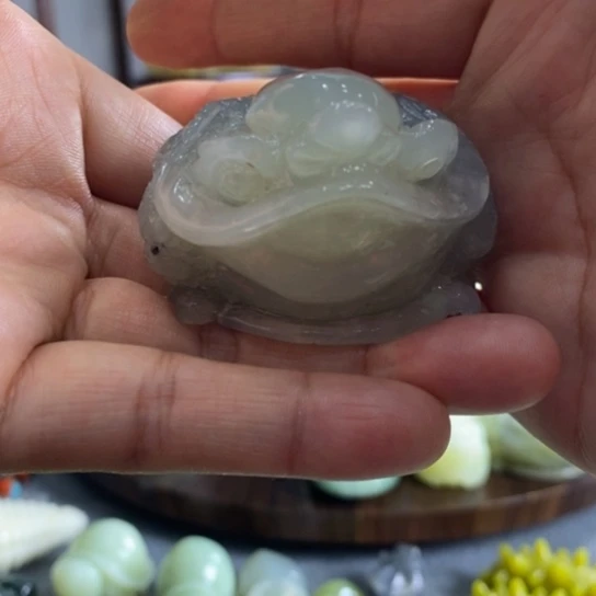 蛇纹石玉手把件未镶嵌?****t