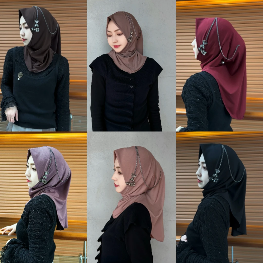 【花骨朵儿专属】锆石侧链小帽沿套头（带珍珠针）