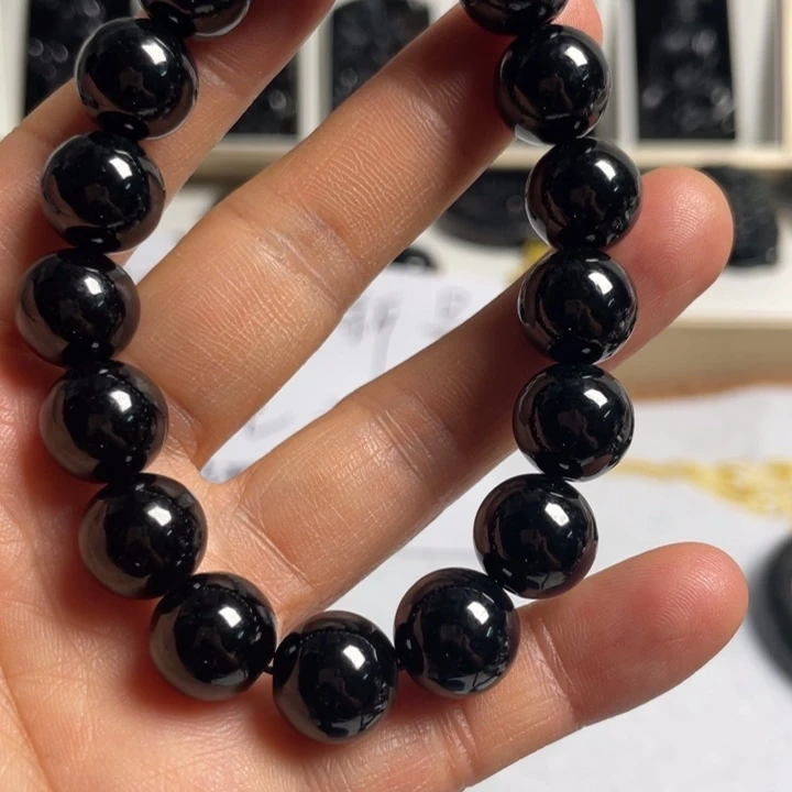 翡翠未镶嵌手串天然缅料墨翠卡12手串