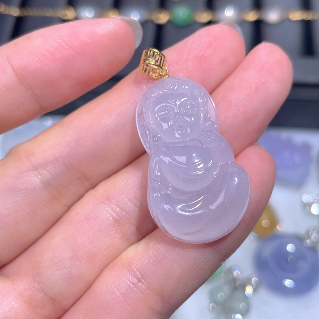 颈饰18K金镶嵌翡翠翡翠