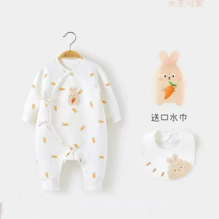 新生儿婴幼儿连体衣纯棉贴身打底无骨保暖新生儿哈衣