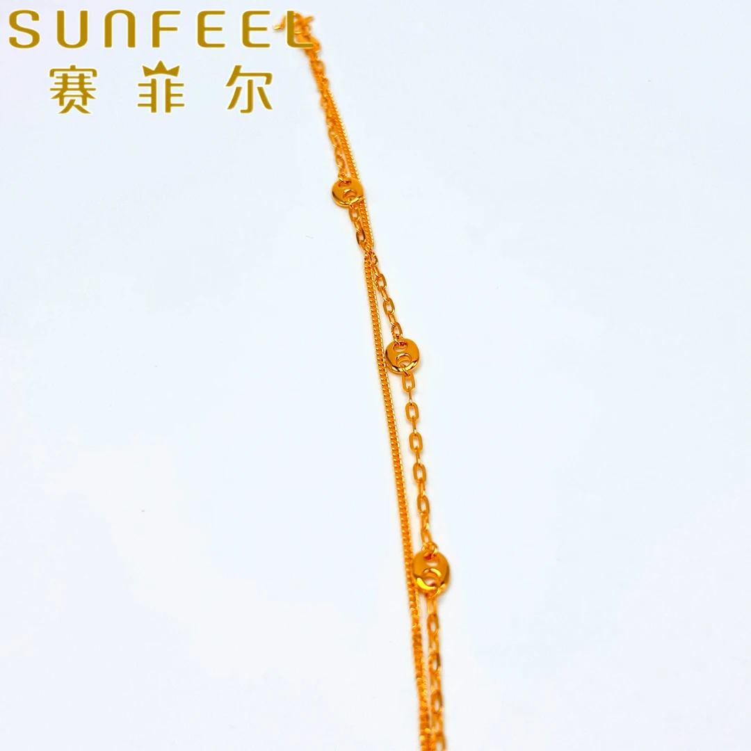 赛菲尔5G精工【生活艺术家】手链 猪鼻扣手链黄金手链