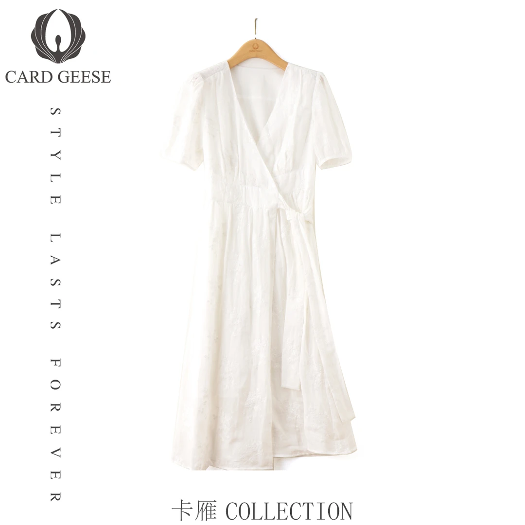 卡雁CARD GESE25高定重工亚麻蕾丝连衣裙MYJ2-25S986-66513