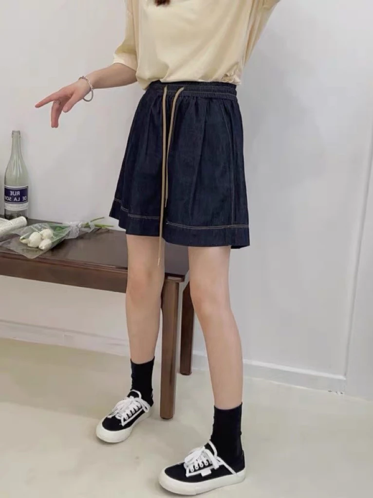 【亏本清仓】松紧带7801阔腿五分裤短裤女夏季薄新款松紧休闲