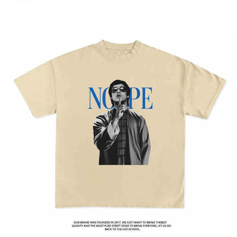 欧美风李小龙纪念美式街头vintage复古短袖男女夏季宽松纯棉T恤