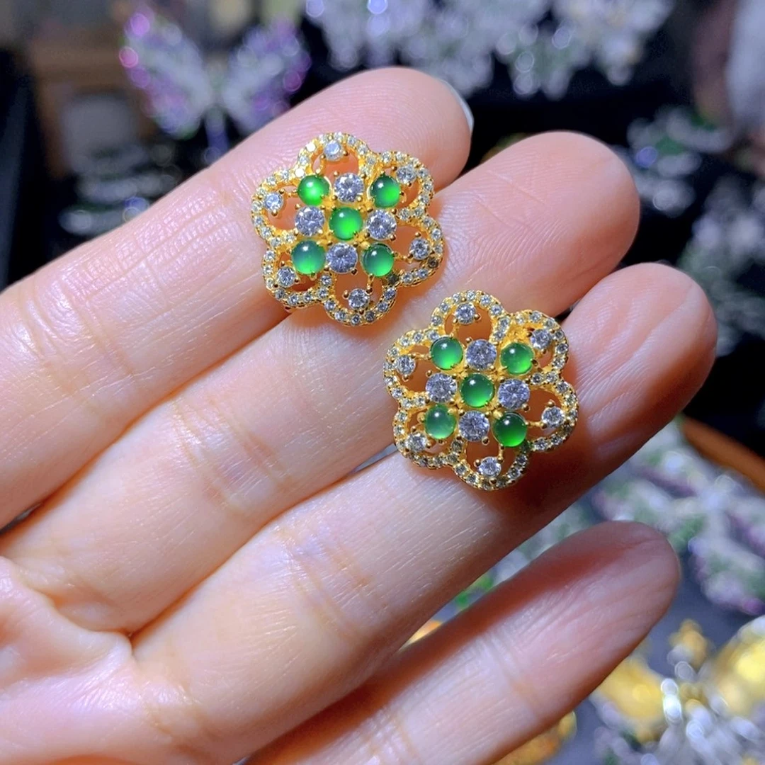 翡翠颈饰银S925镶嵌天然翡翠