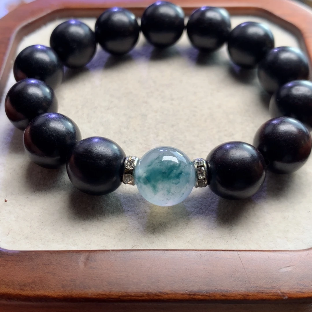 翡翠未镶嵌手链正冰飘花12mm