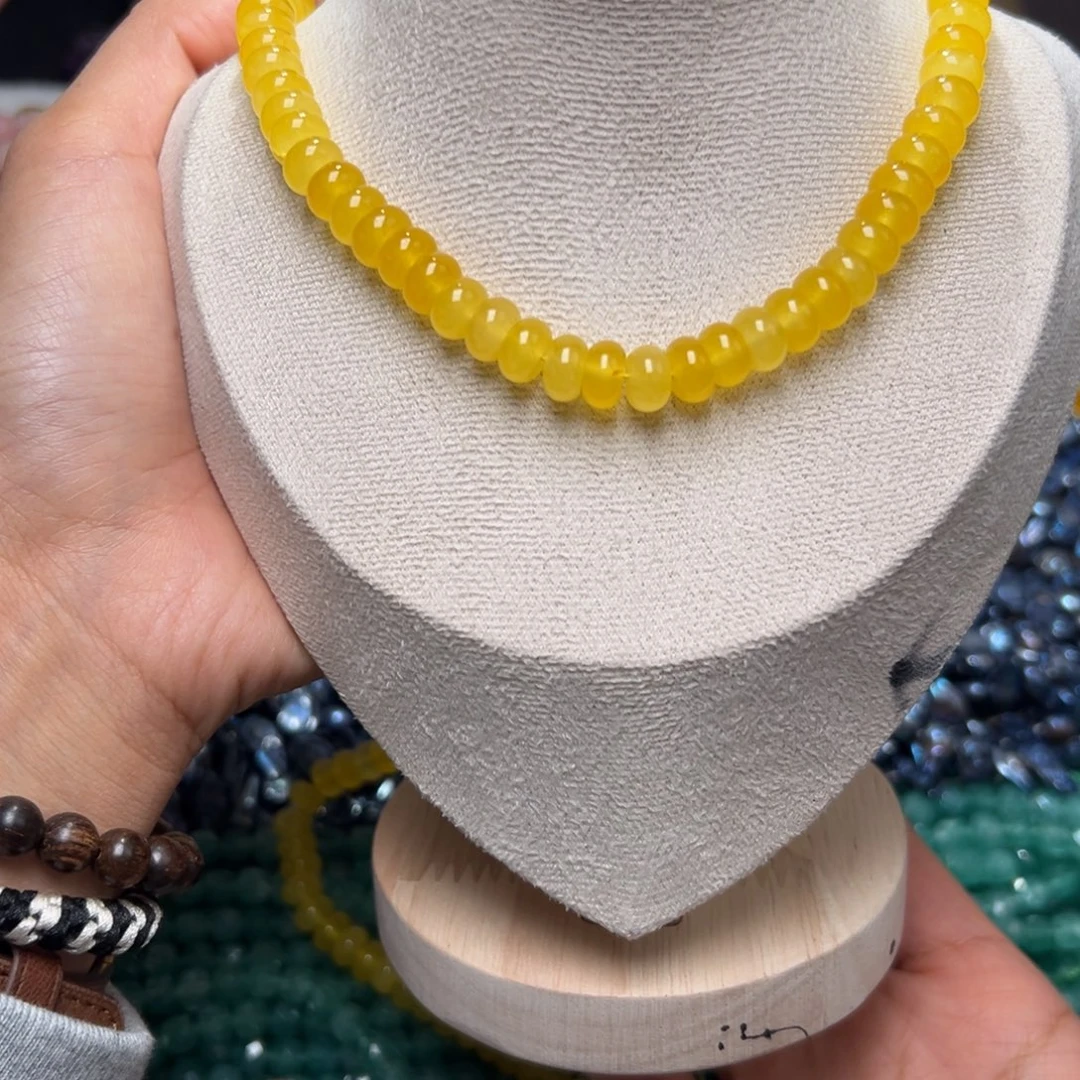 玛瑙/玉髓合金珠宝半成品I318/蜜蜡玉一条