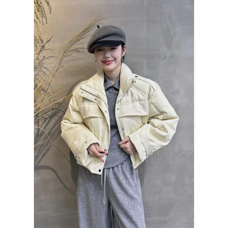 2297#冬季新款90鸭绒服羽绒服防风保暖立体剪裁层次感面包服