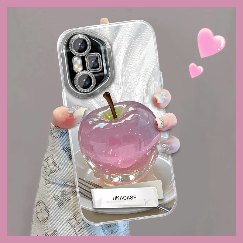 适用于荣耀300ultra精孔羽纱晶莹粉苹果网红创意支架全包手机壳女