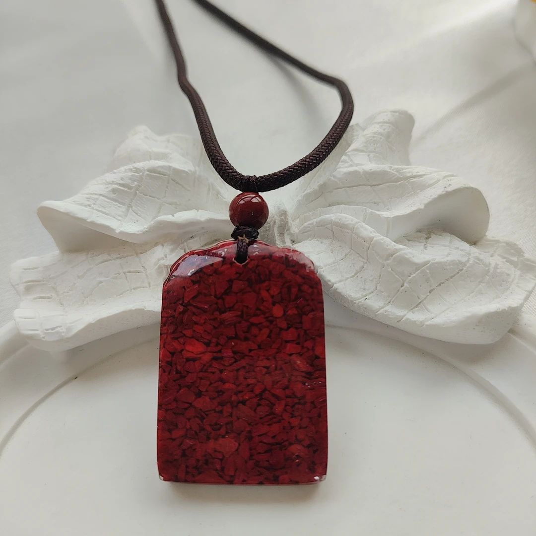 含辰砂工艺品【田园刘娟】晶体砂健康平安牌