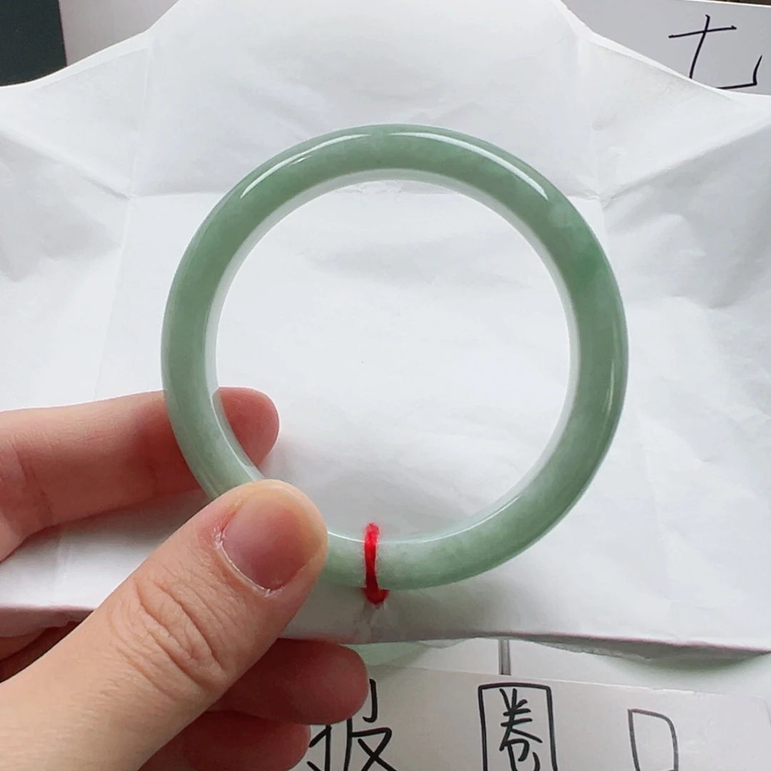 翡翠未镶嵌手镯天然翡翠A货 53.6正圈
