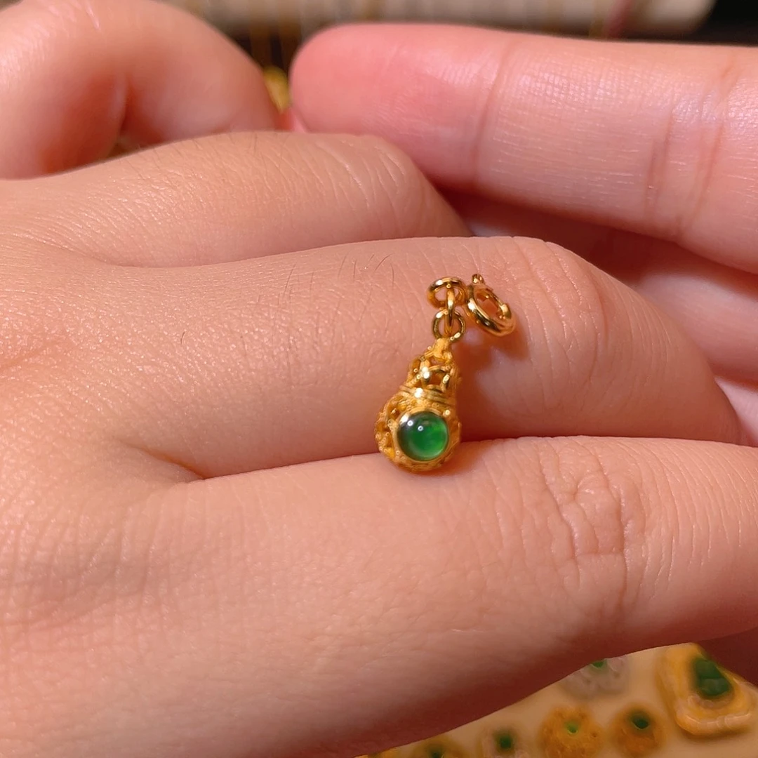 翡翠银S925镶嵌吊坠(不含链)