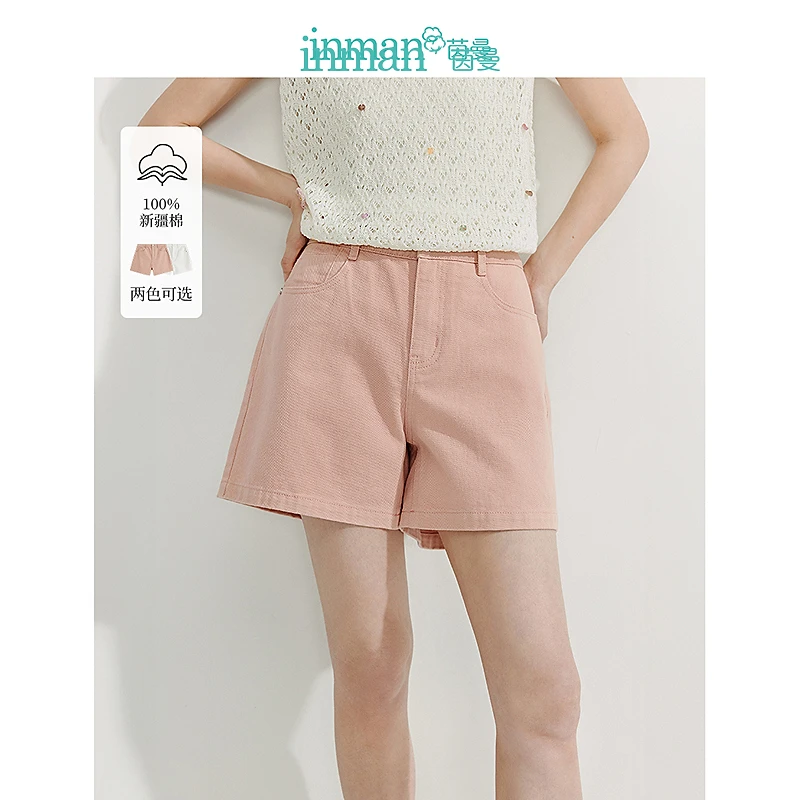 【欧若风新品】茵曼夏季复古彩色纯棉短裤休闲百搭宽松高腰a字裤子