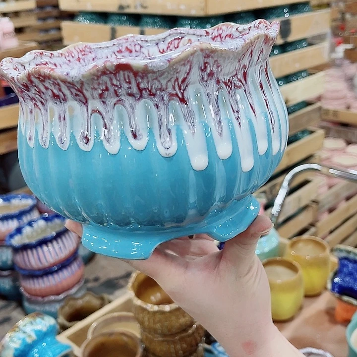 有孔，凑10元包邮陶瓷花盆发货！