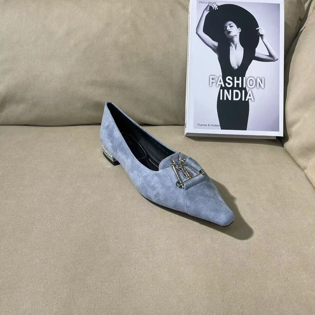 1021【扶光】时尚春夏新款气质女人尖头休闲羊皮中跟单鞋A【2CM】