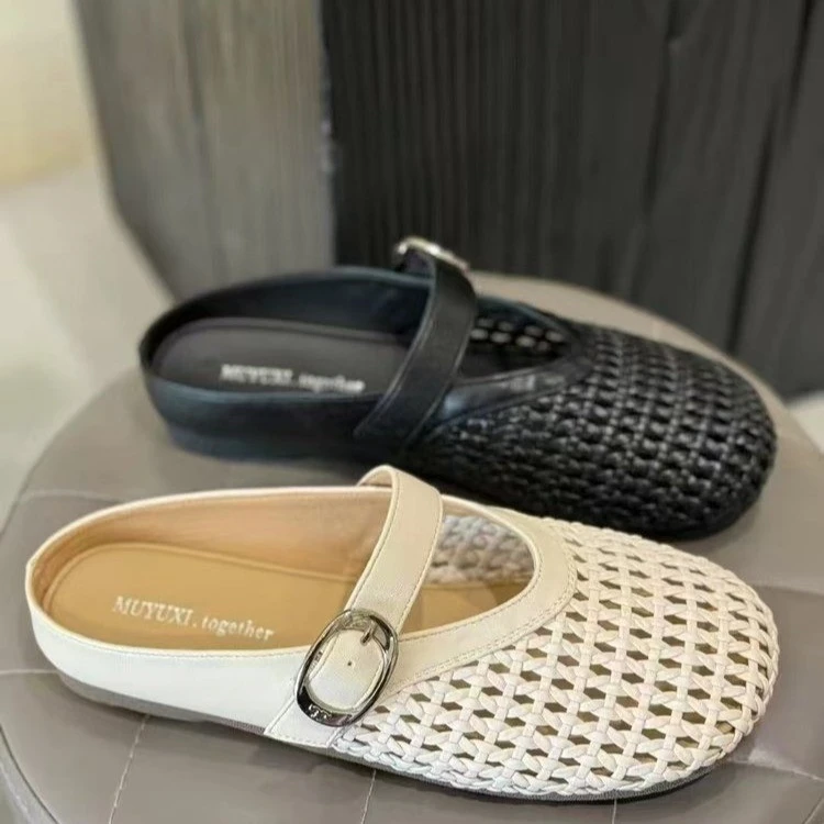 达芙包头编织拖鞋外穿平底超软法式气质时尚懒人休闲拖鞋女