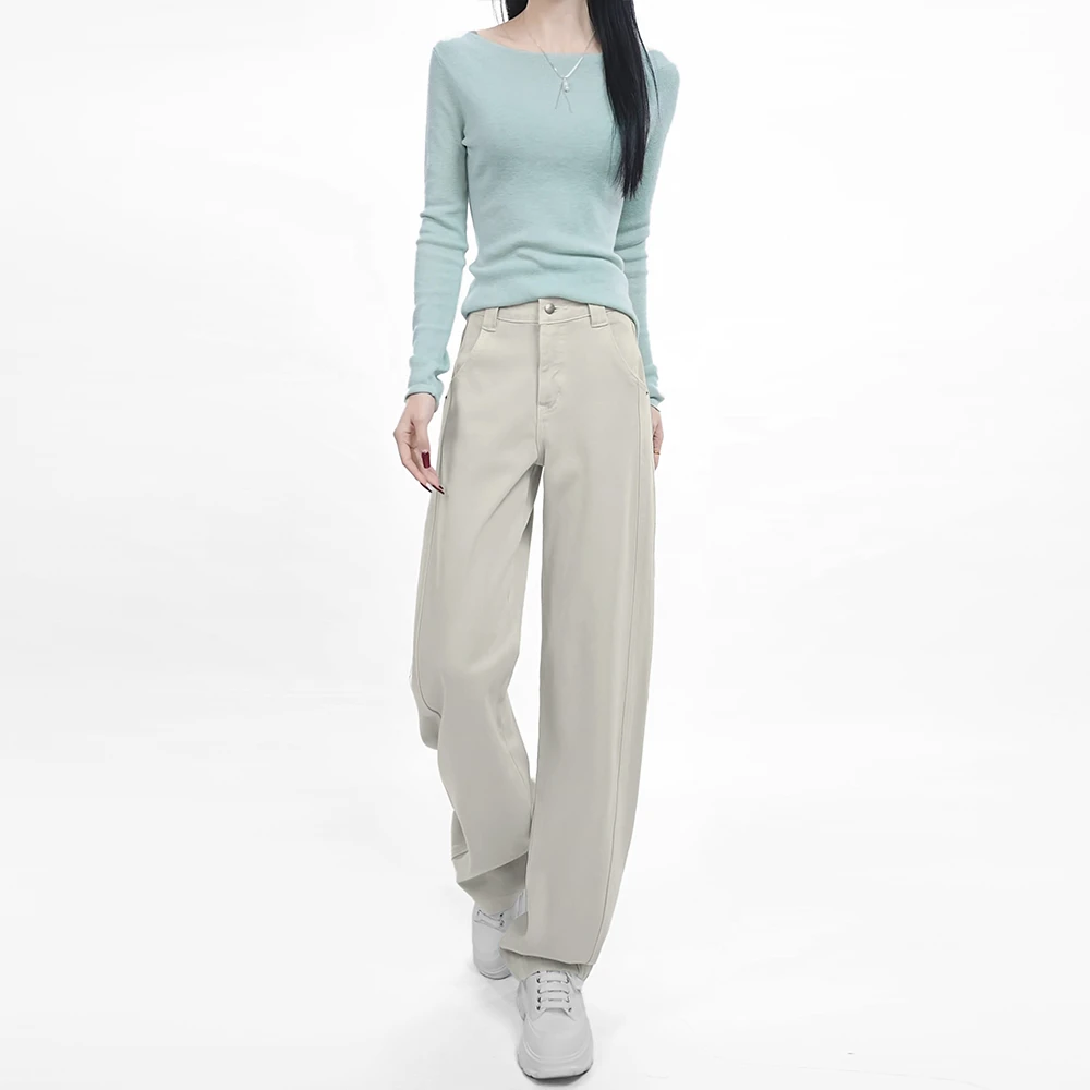 直筒牛仔裤女2025秋冬新款弯刀裤高腰宽松显瘦欧若风洋气百搭裤子