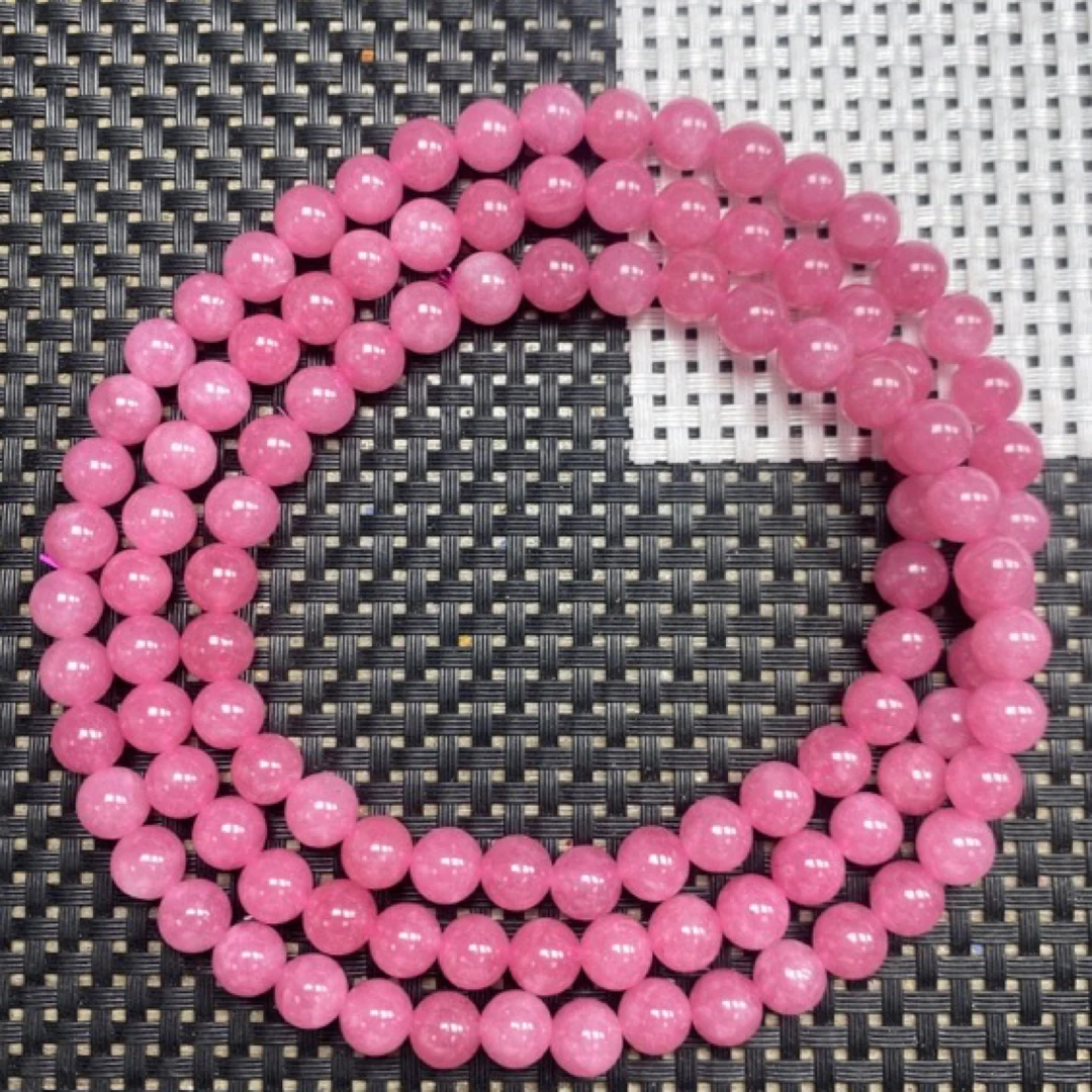 粉色8mm108颗项链长链890