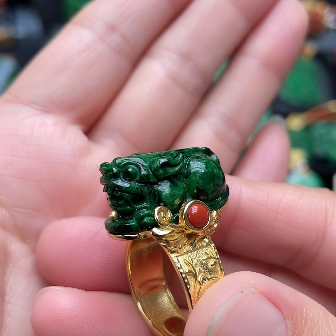 翡翠银S925镶嵌戒指