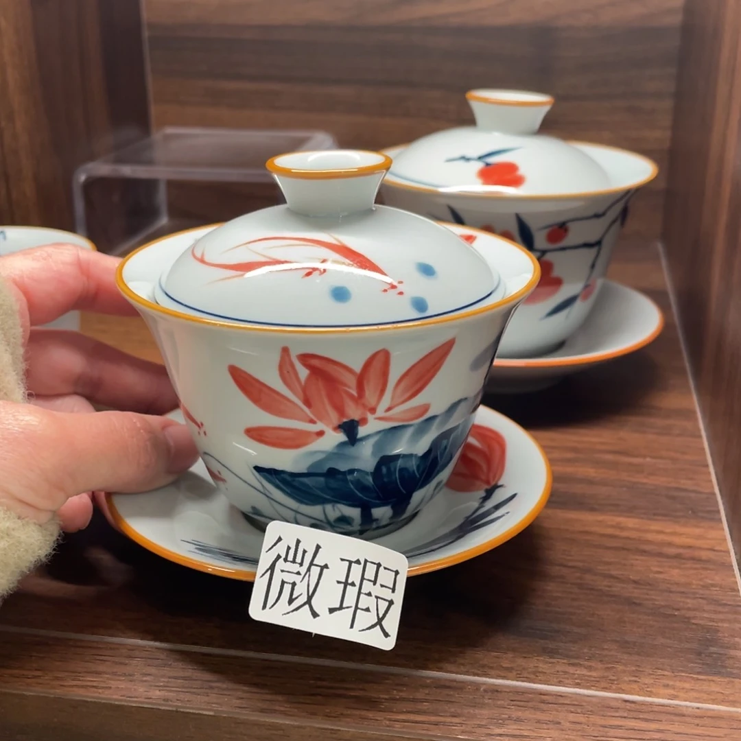 有瑕纯手绘釉下彩