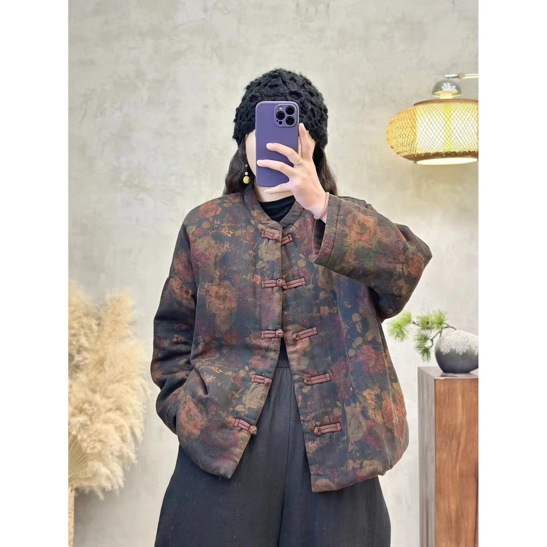 8586秋冬新款时尚气质显瘦遮肉洋气休闲女加厚宽松韩版小棉袄外套