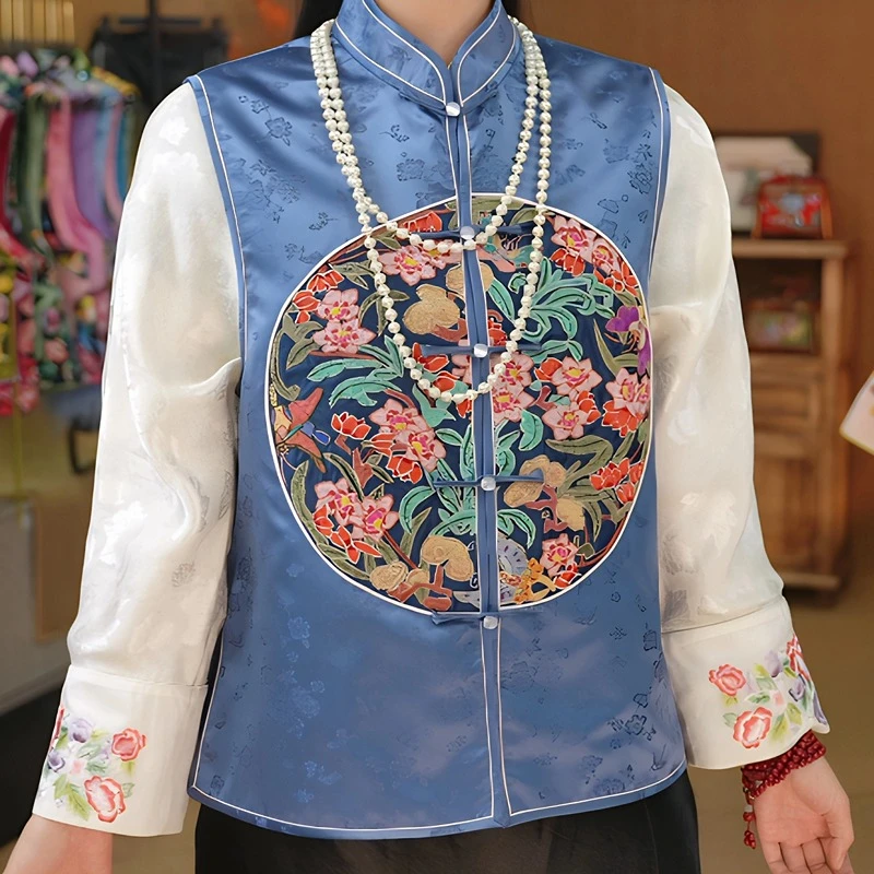 苏绣新中式旗袍原创国风华服重工刺绣斜襟/太太服/连衣裙/