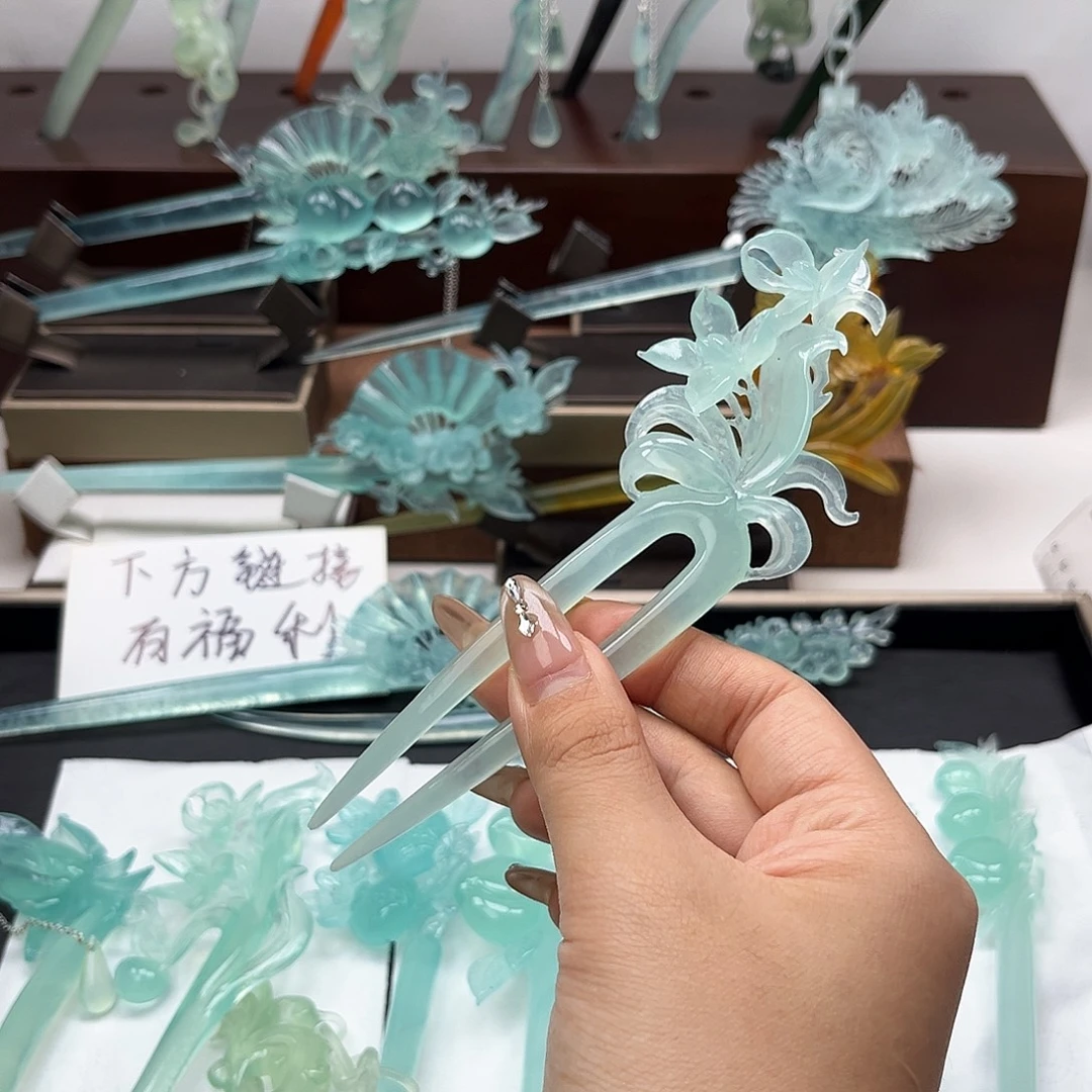 未镶嵌蛇纹石玉发饰