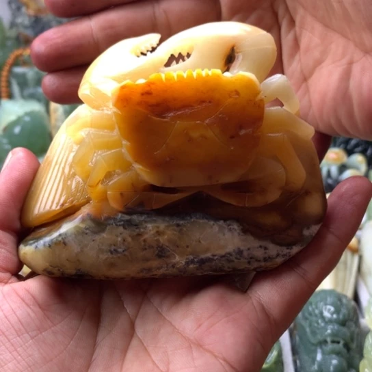唐***山未镶嵌蛇纹石玉岫玉手把件