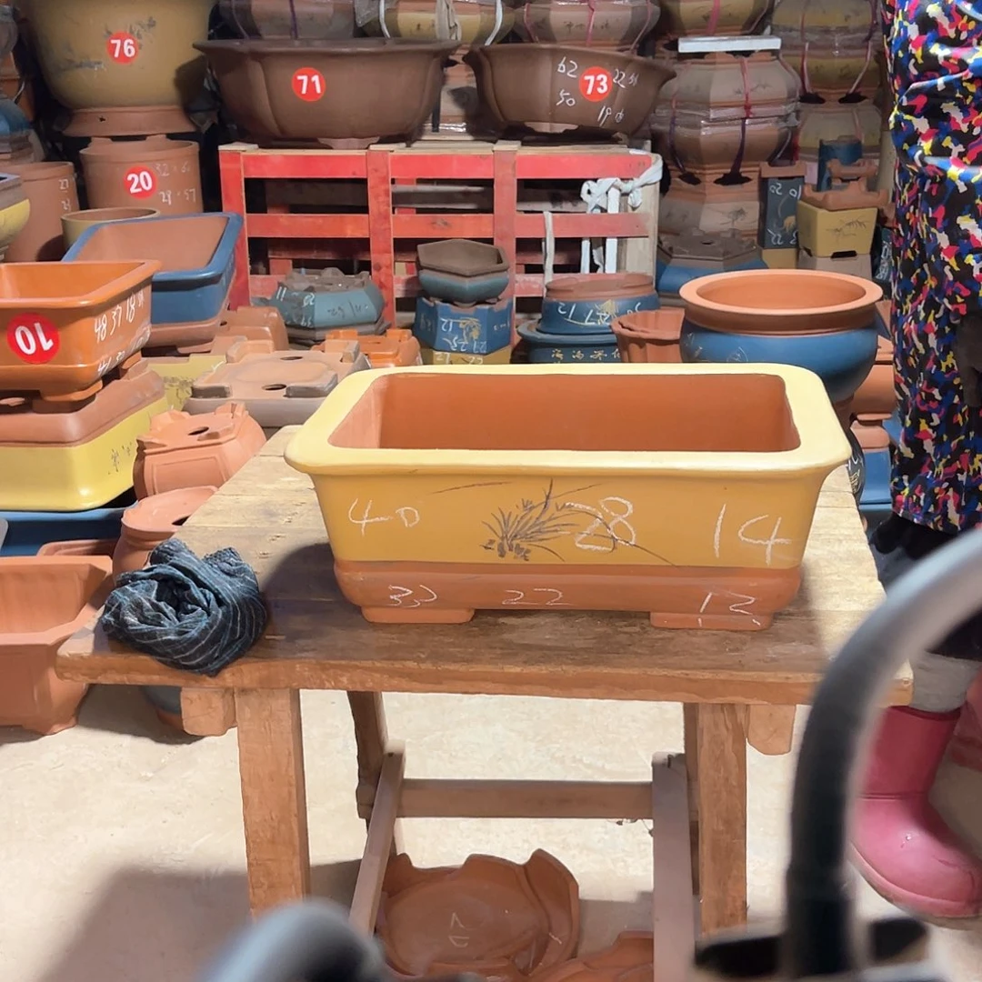 紫砂花盆长方盆一个