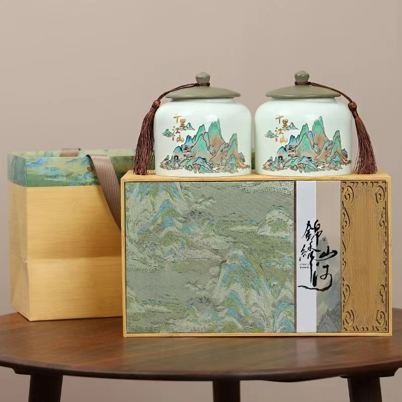 【拍10送茶具】 碧螺春茶叶绿茶陶瓷礼盒装-锦绣山河