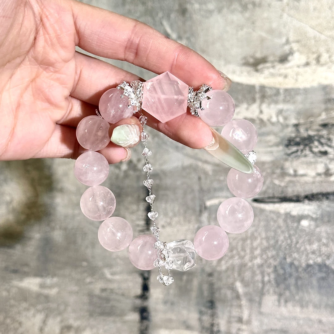 A238粉樱星梦·粉水晶六芒星原创设计手串多样发其一