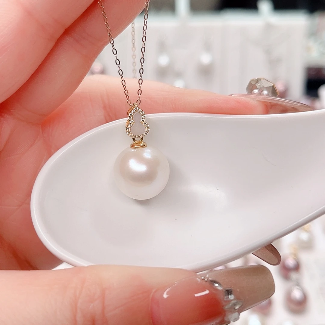 银S925镶嵌淡水珍珠吊坠(赠链)