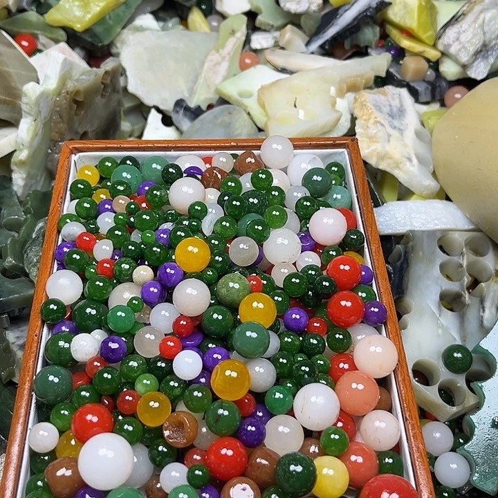 未镶嵌透闪石质玉珠宝奇石珠子没孔