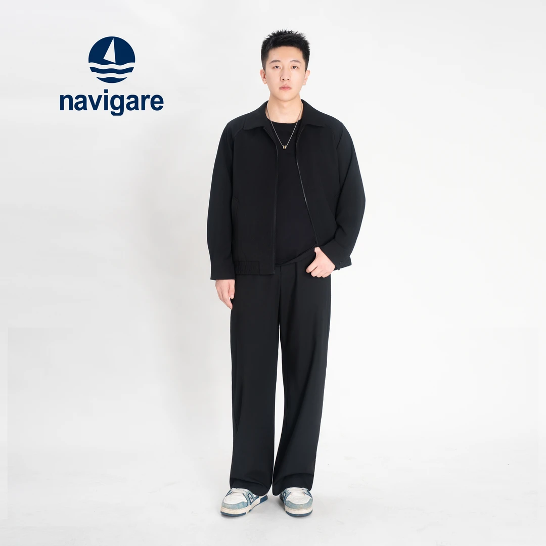 意大利小帆船秋季新款插肩袖翻领微廓形夹克男士品质休闲短款外套