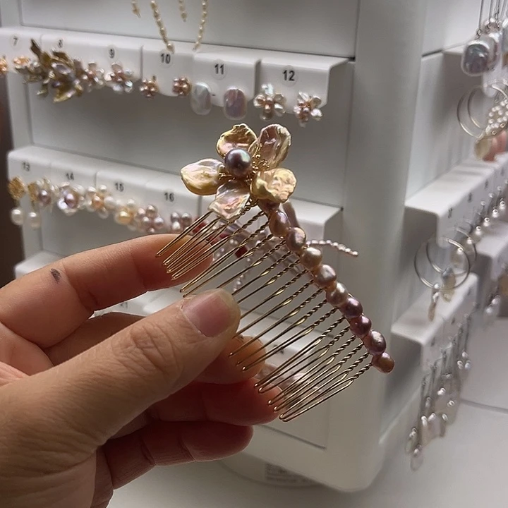 淡水珍珠发饰未镶嵌