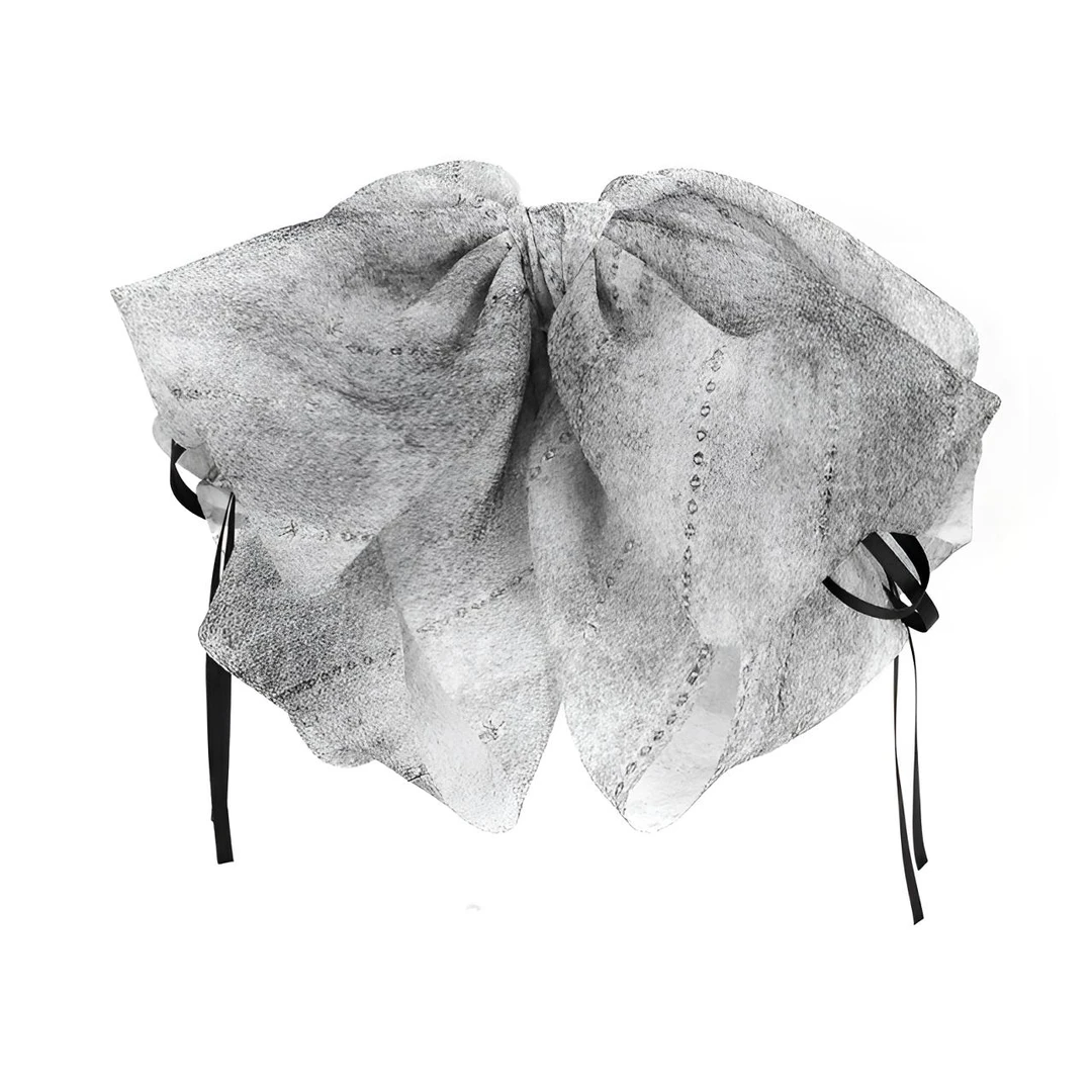 春天日记抓夹轻盈飘逸雪纺飘带蝴蝶结懒人抓夹气质发夹发饰