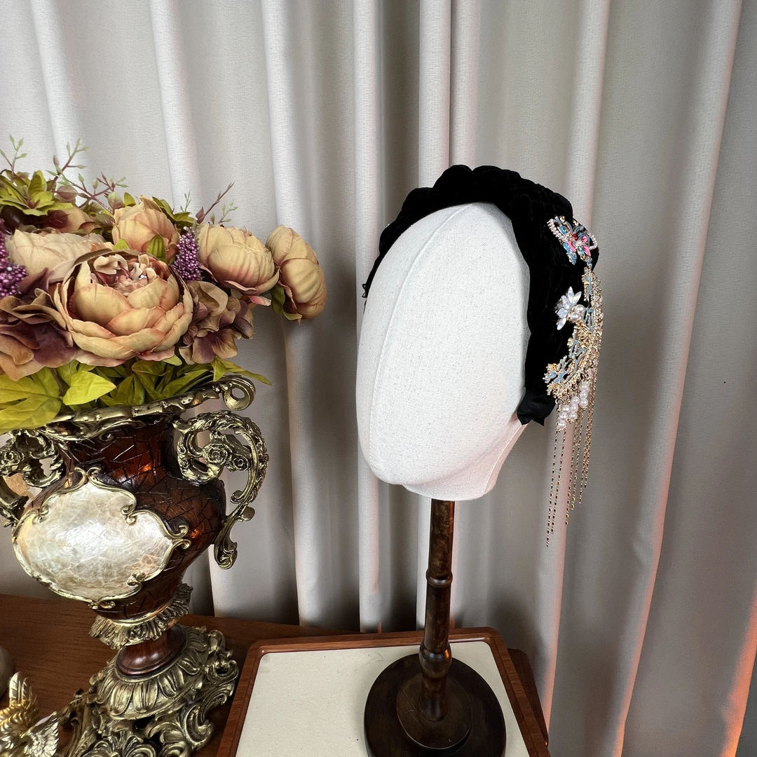 【故里】原创发箍新中式国风复古短流苏轻奢简约头箍