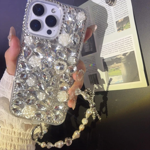 新款苹果15promax手机壳iPhone16新款16proMAX奢华水钻14plus防摔