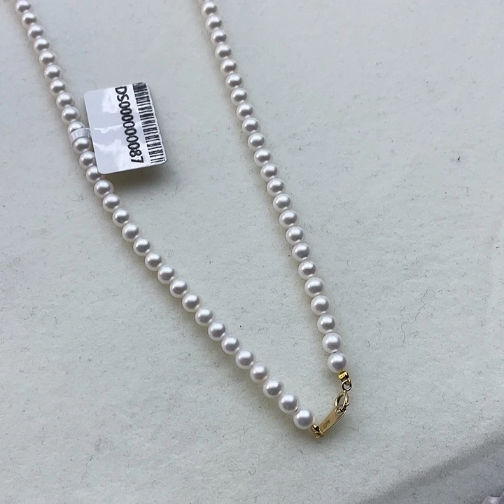 淡水珍珠颈饰18K金镶嵌卡4➕高品极光白