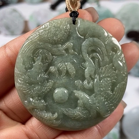 翡翠颈饰未镶嵌龙凤呈祥福利